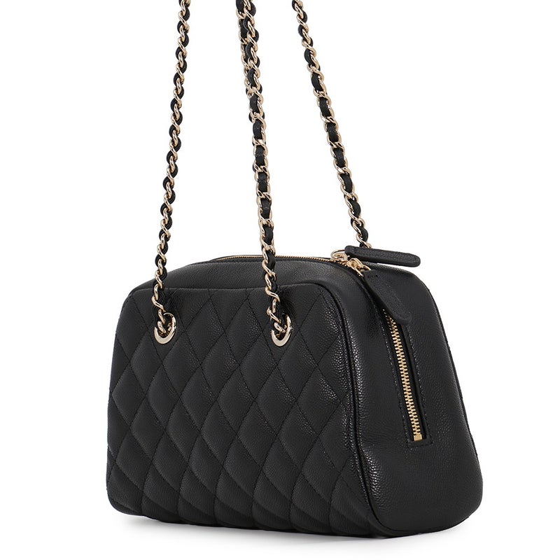 シャネル チェーンショルダーバッグ ココマーク マトラッセ スモール ボーリングバッグ キャビアスキン AS6135 CHANEL 黒