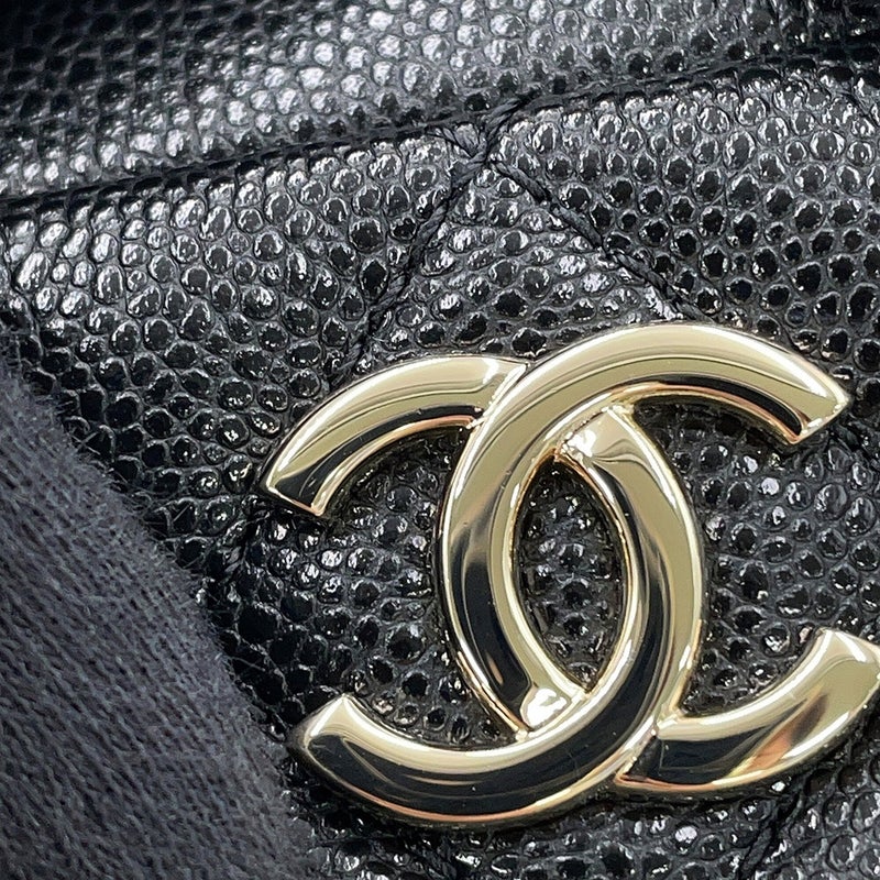シャネル チェーンショルダーバッグ ココマーク マトラッセ スモール ボーリングバッグ キャビアスキン AS6135 CHANEL 黒