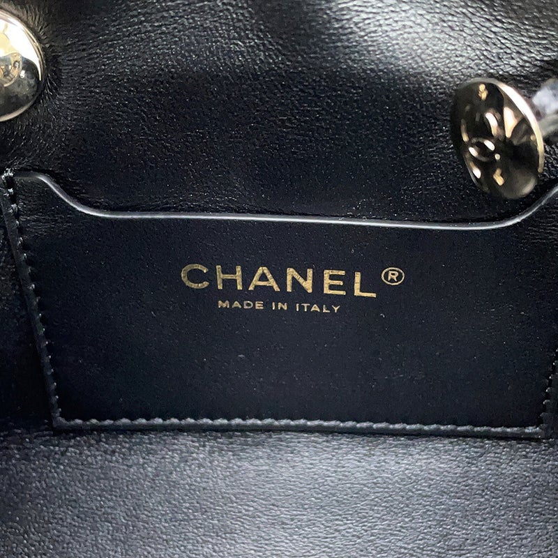 シャネル チェーンショルダーバッグ ココマーク マトラッセ スモール ボーリングバッグ キャビアスキン AS6135 CHANEL 黒