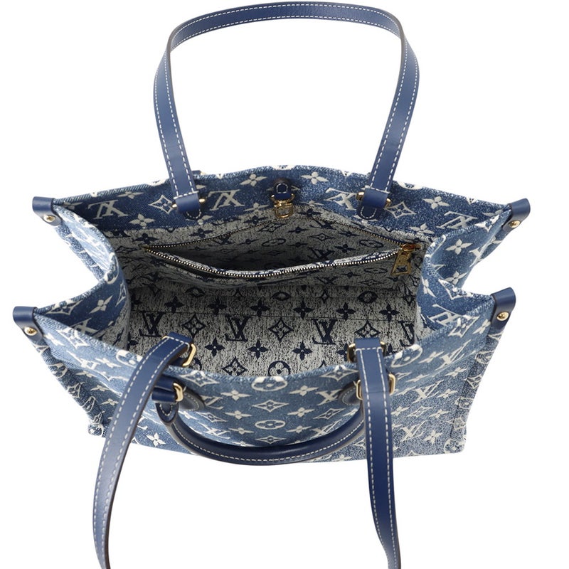 ルイヴィトン トートバッグ モノグラム・ジャガード デニム オンザゴーMM M59608 LOUIS VUITTON  2wayハンドバッグ