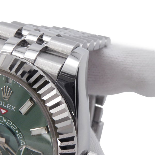 ロレックス スカイドゥエラー SS/K18WG ランダムシリアル ルーレット 336934 ROLEX 腕時計 ミントグリーン文字盤