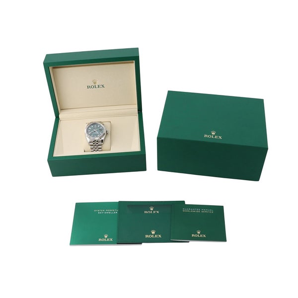ロレックス スカイドゥエラー SS/K18WG ランダムシリアル ルーレット 336934 ROLEX 腕時計 ミントグリーン文字盤