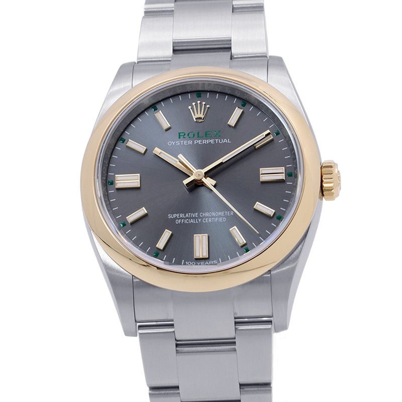 ロレックス オイスターパーペチュアル SS/K18YG ランダムシリアル ルーレット 126003 ROLEX 腕時計 スレート文字盤