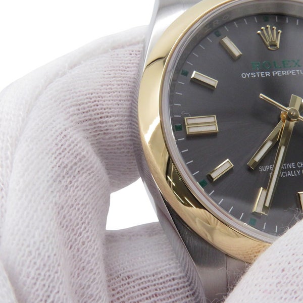ロレックス オイスターパーペチュアル SS/K18YG ランダムシリアル ルーレット 126003 ROLEX 腕時計 スレート文字盤