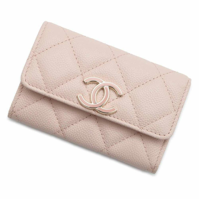 シャネル カードケース マトラッセ ココマーク キャビアスキン CHANEL 名刺入れ ピンク