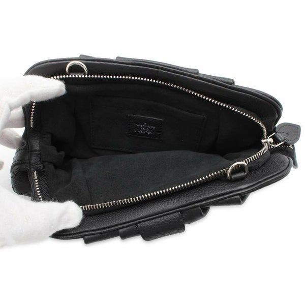 ルイヴィトン ショルダーバッグ モノグラム・マヒナ スカラ・ミニ M80093 LOUIS VUITTON ブラック 黒 クラッチバッグ