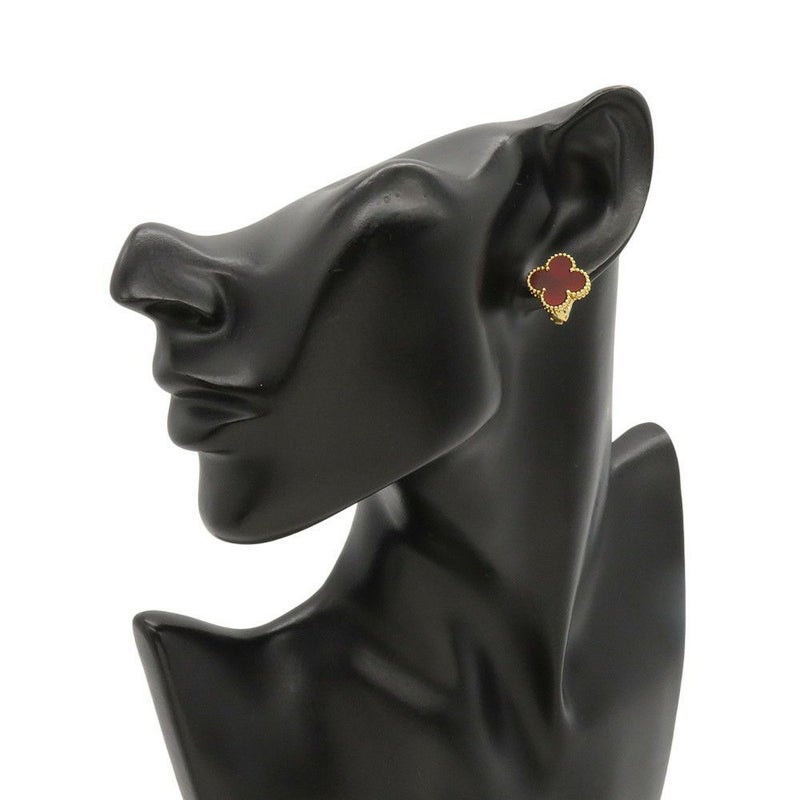 ヴァンクリーフ&アーペル ピアス ヴィンテージ アルハンブラ イヤリング カーネリアン K18YG VCARD40400