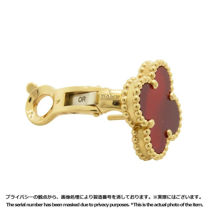 ヴァンクリーフ&アーペル ピアス ヴィンテージ アルハンブラ イヤリング カーネリアン K18YG VCARD40400
