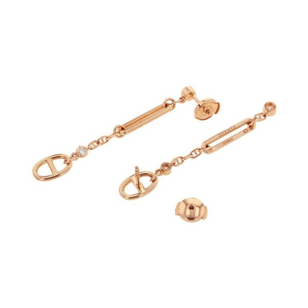 エルメス ピアス シェーヌ ダンクル カオス ダイヤモンド 4P 0.33ct K18PGピンクゴールド HERMES ジュエリー