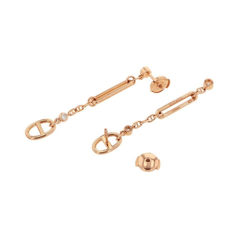 エルメス ピアス シェーヌ ダンクル カオス ダイヤモンド 4P 0.33ct K18PGピンクゴールド HERMES ジュエリー