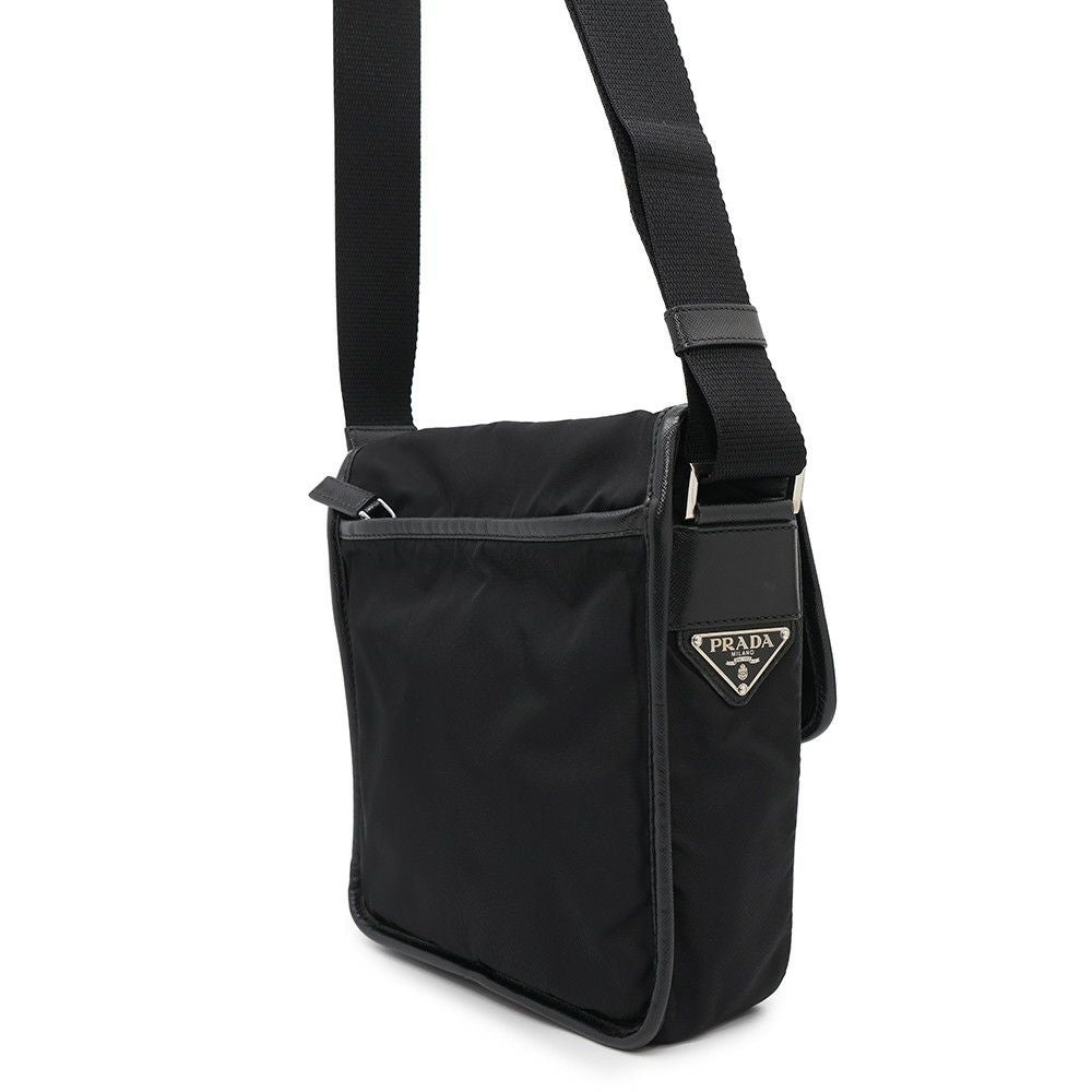 美品★PRADA★プラダ★メッセンジャーバッグ ★サフィアーノ×ナイロン★ プラダ ショルダーバッグ サフィアーノ ロゴ ナイロン PRADA