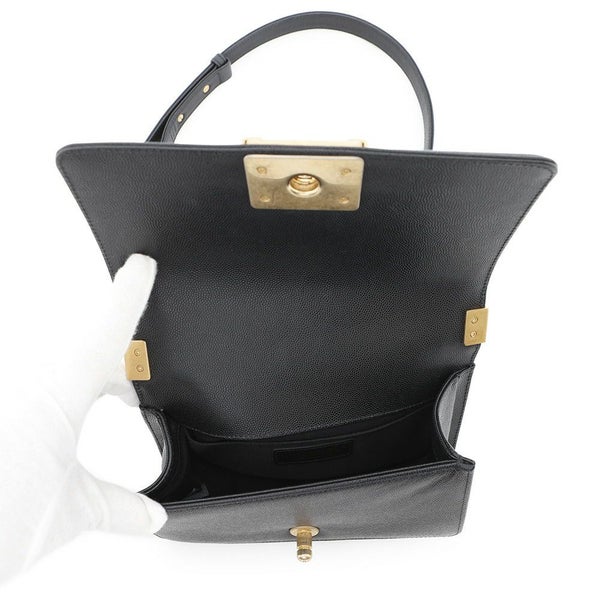 シャネル チェーンショルダーバッグ ボーイシャネル スモール マトラッセ ココマーク A67085 BOY CHANEL 黒