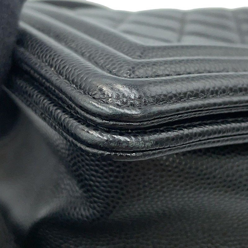 シャネル チェーンショルダーバッグ ボーイシャネル スモール マトラッセ ココマーク A67085 BOY CHANEL 黒