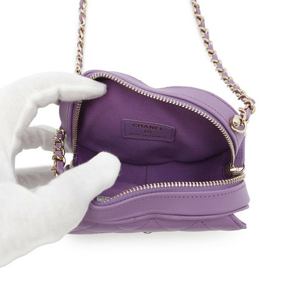 シャネル チェーンショルダーバッグ マトラッセ ココマーク ハート ラムスキン AP2784 CHANEL ポシェット