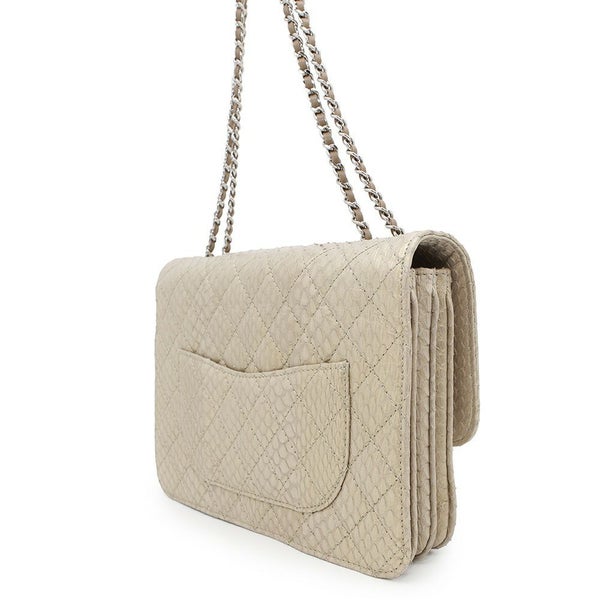 シャネル チェーンショルダーバッグ マトラッセ ココマーク パイソン A68204 CHANEL