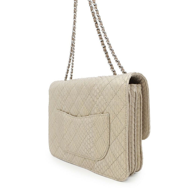 シャネル チェーンショルダーバッグ マトラッセ ココマーク パイソン A68204 CHANEL