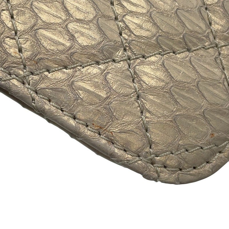 シャネル チェーンショルダーバッグ マトラッセ ココマーク パイソン A68204 CHANEL