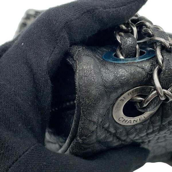 シャネル チェーンショルダーバッグ マトラッセ ココマーク レザー CHANEL 黒