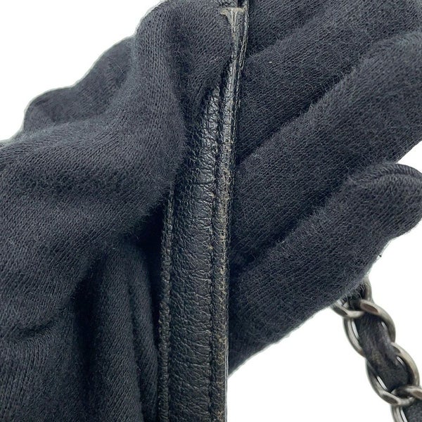 シャネル チェーンショルダーバッグ マトラッセ ココマーク レザー CHANEL 黒
