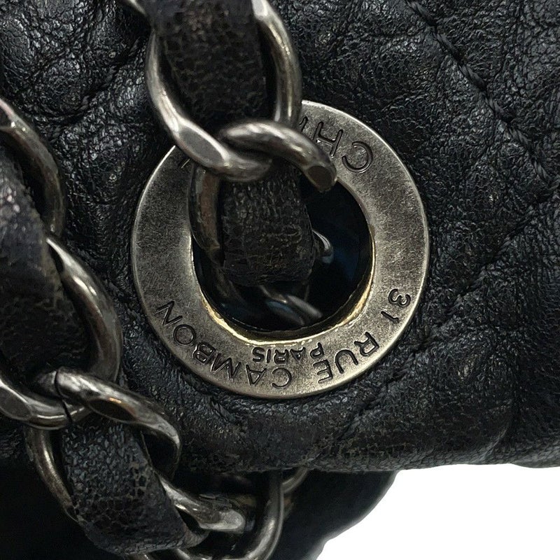 シャネル チェーンショルダーバッグ マトラッセ ココマーク レザー CHANEL 黒
