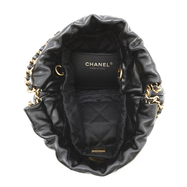 シャネル ハンドバッグ CHANEL 22 ミニ ココマーク シャイニーカーフレザー AS3980 CHANEL 2way 黒