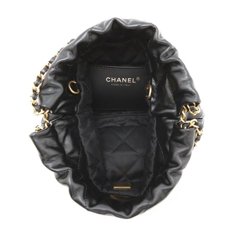 シャネル ハンドバッグ CHANEL 22 ミニ ココマーク シャイニーカーフレザー AS3980 CHANEL 2way 黒