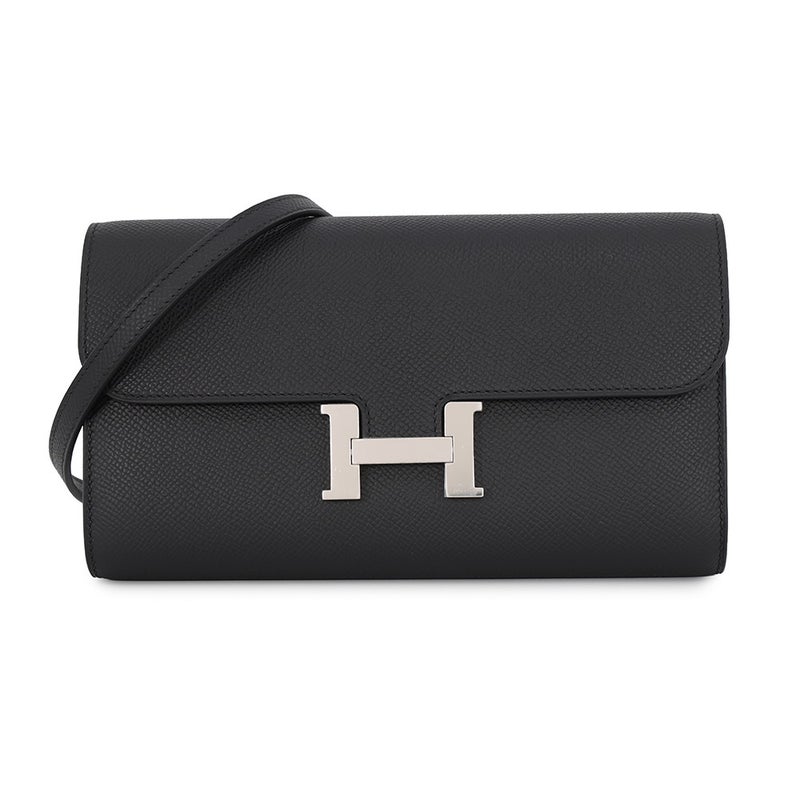 エルメス 長財布 コンスタンス トゥーゴー ロング ブラック/シルバー金具 エプソン G刻印 財布