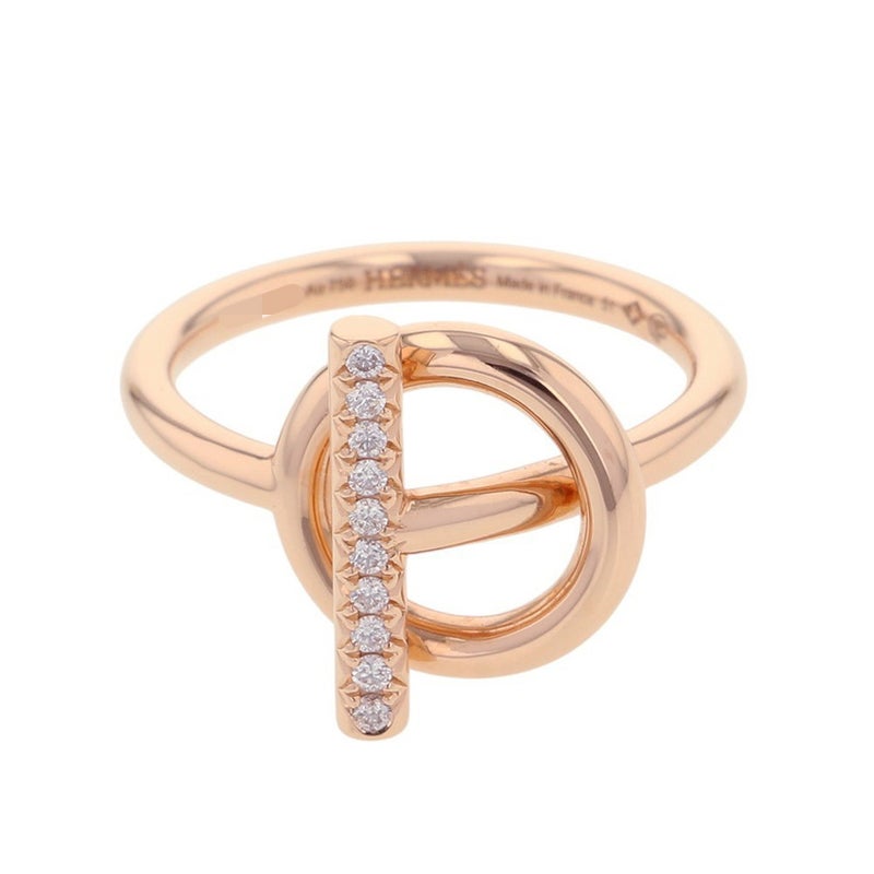 エルメス リング エシャペ PM ダイヤモンド 10P 計0.07ct K18PGピンクゴールド リングサイズ51 HERMES Echappee 指輪