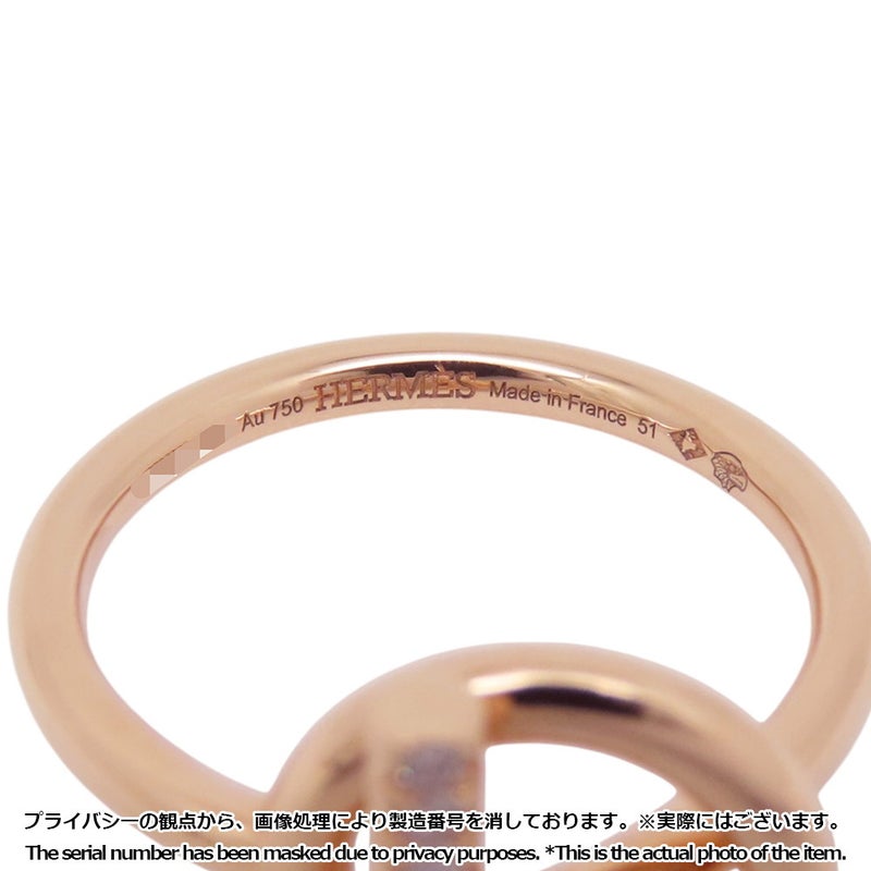 エルメス リング エシャペ PM ダイヤモンド 10P 計0.07ct K18PGピンクゴールド リングサイズ51 HERMES Echappee 指輪