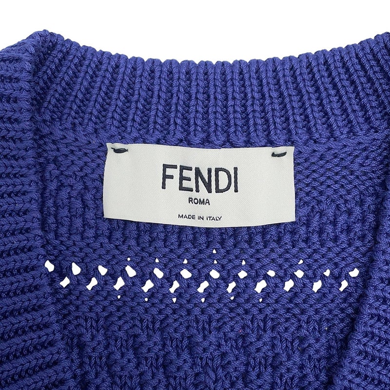 フェンディ ベスト Vネック フラワーモチーフ ミンク レディースサイズ38 FZXE97 FENDI ノースリーブ