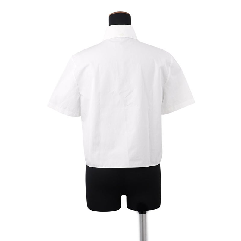 プラダ シャツ 半袖 ポプリン ロゴ レディースサイズ40 P477IR P477IR PRADA トップス 白