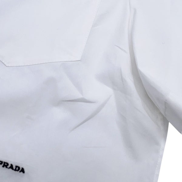 プラダ シャツ 半袖 ポプリン ロゴ レディースサイズ40 P477IR P477IR PRADA トップス 白