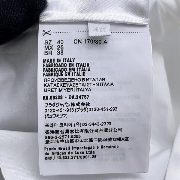 プラダ シャツ 半袖 ポプリン ロゴ レディースサイズ40 P477IR P477IR PRADA トップス 白