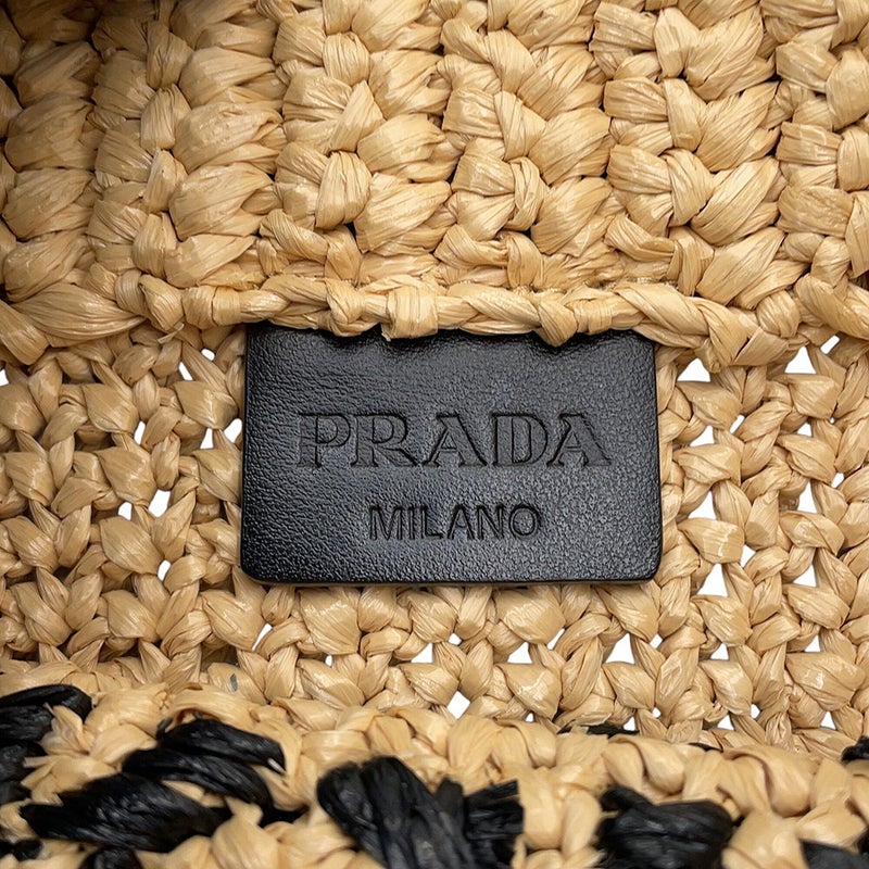 プラダ トートバッグ ロゴ クロシェ スモール ラフィア 1BG422 PRADA
