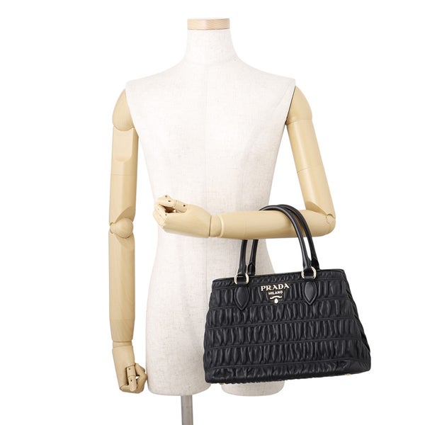 プラダ ハンドバッグ ギャザー ナッパゴーフル 1BA173 PRADA 2way 黒