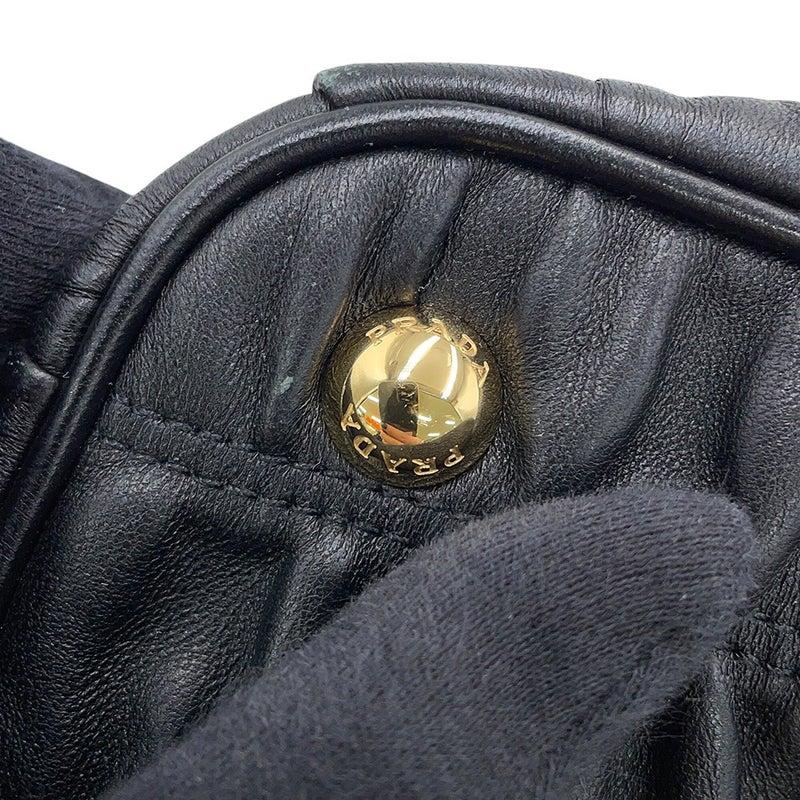 プラダ ハンドバッグ ギャザー ナッパゴーフル 1BA173 PRADA 2way 黒