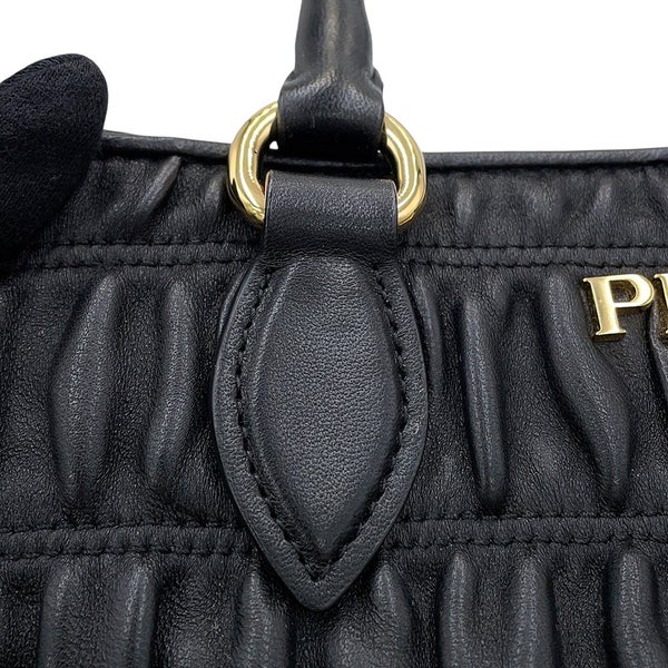 プラダ ハンドバッグ ギャザー ナッパゴーフル 1BA173 PRADA 2way 黒