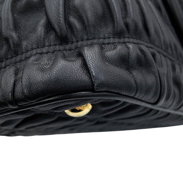 プラダ ハンドバッグ ギャザー ナッパゴーフル 1BA173 PRADA 2way 黒