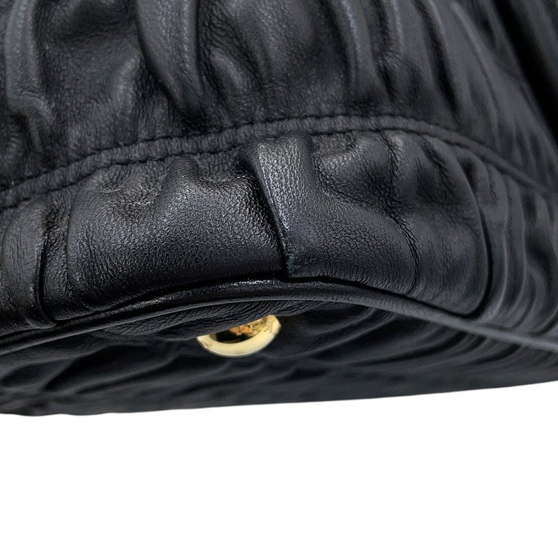 プラダ ハンドバッグ ギャザー ナッパゴーフル 1BA173 PRADA 2way 黒