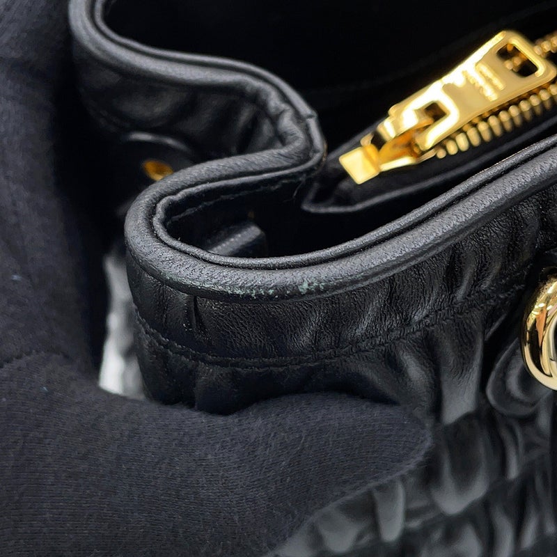プラダ ハンドバッグ ギャザー ナッパゴーフル 1BA173 PRADA 2way 黒