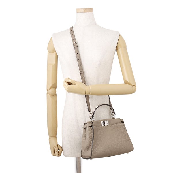 フェンディ ハンドバッグ ミニ ピーカブー セレリア カーフレザー パイソン 8BN244 FENDI 2way