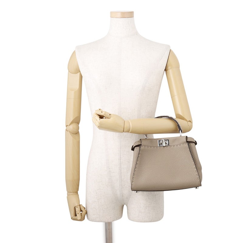 フェンディ ハンドバッグ ミニ ピーカブー セレリア カーフレザー パイソン 8BN244 FENDI 2way