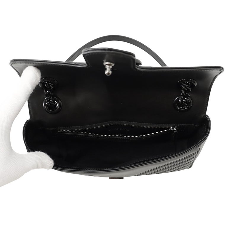 グッチ チェーンショルダーバッグ GGマーモント キルティング スモール レザー 443497 GUCCI 黒