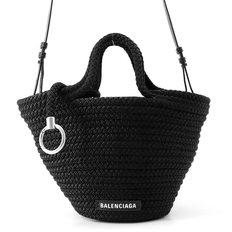 バレンシアガ ハンドバッグ イビザ バスケット バッグ ナイロン 695612 BALENCIAGA 2way かごバッグ 黒