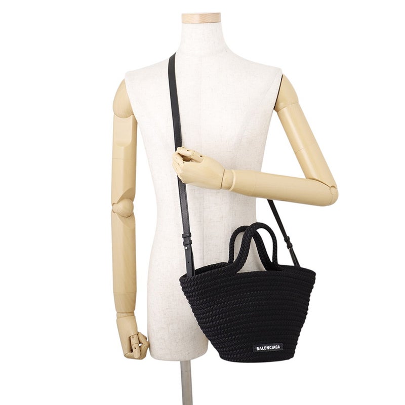 バレンシアガ ハンドバッグ イビザ バスケット バッグ ナイロン 695612 BALENCIAGA 2way かごバッグ 黒