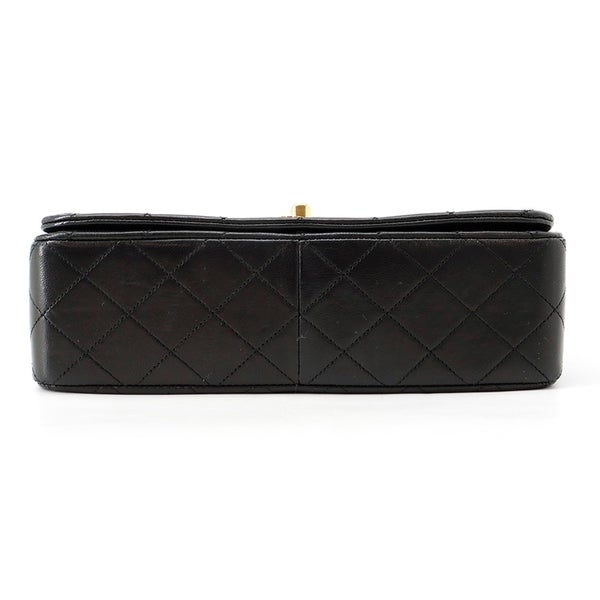 シャネル チェーンショルダーバッグ マトラッセ ココマーク フルフラップ ラムスキン A02500 CHANEL 黒