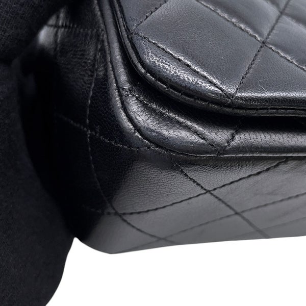 シャネル チェーンショルダーバッグ マトラッセ ココマーク フルフラップ ラムスキン A02500 CHANEL 黒