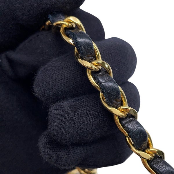 シャネル チェーンショルダーバッグ マトラッセ ココマーク フルフラップ ラムスキン A02500 CHANEL 黒