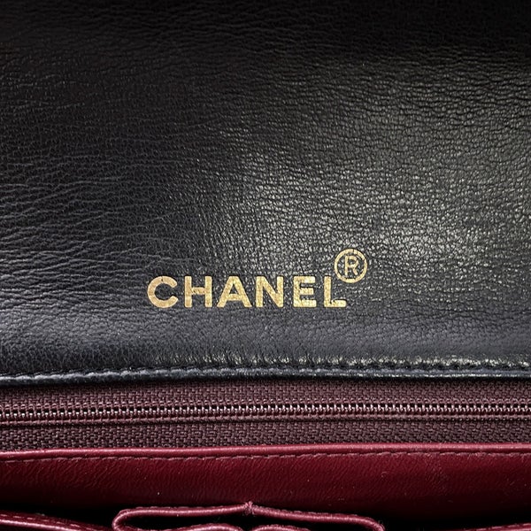 シャネル チェーンショルダーバッグ マトラッセ ココマーク フルフラップ ラムスキン A02500 CHANEL 黒