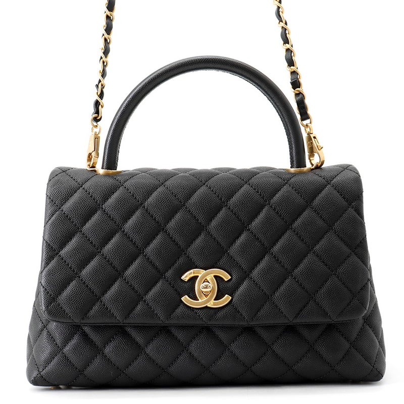 シャネル ハンドバッグ マトラッセ ココマーク ココハンドル フラップ キャビアスキン A92991 CHANEL ２wayショルダー 黒